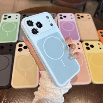 Liquid Silicone Dual-color , Lens-protecting Phone Case, Supports Magnetic Charging for iPhone 17, 16, 15, 14, and 13 Series