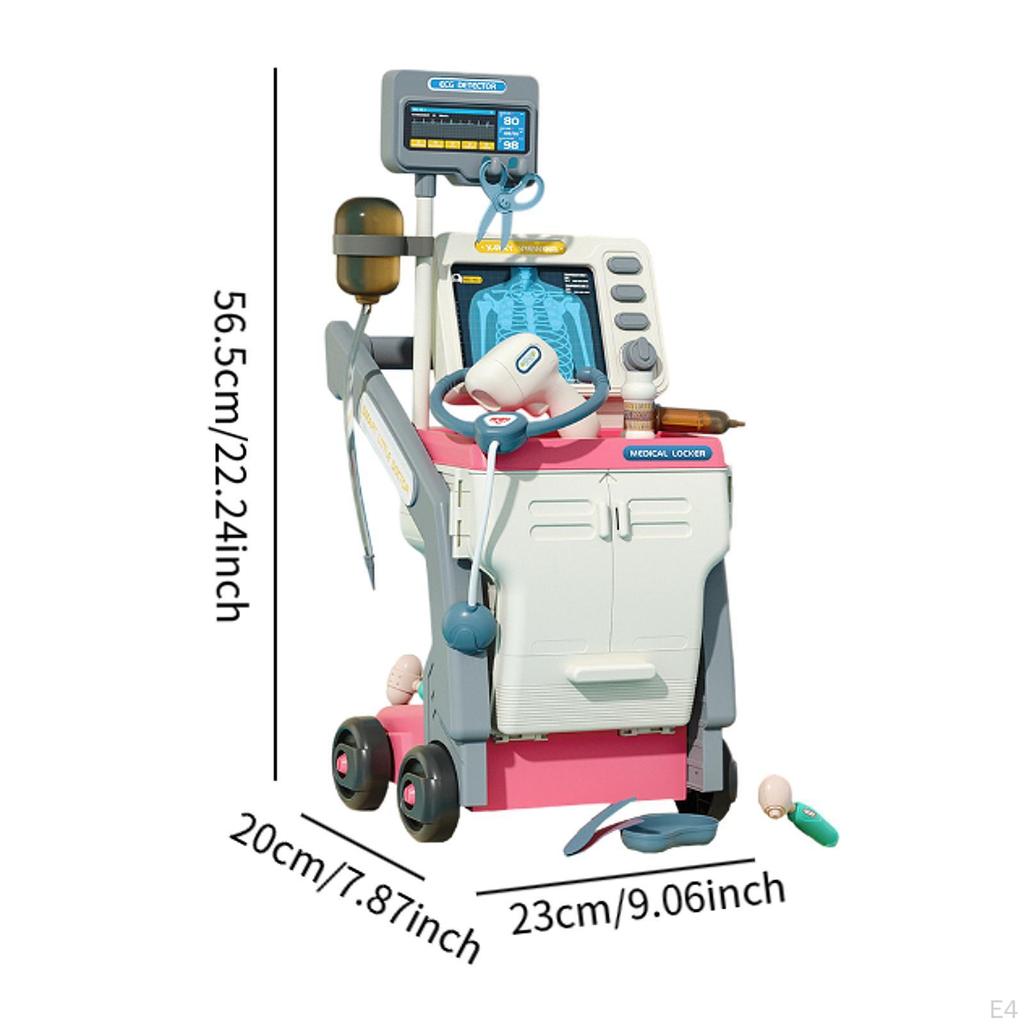Case for Children with Cart, Station Set Pretend Play, Role Play