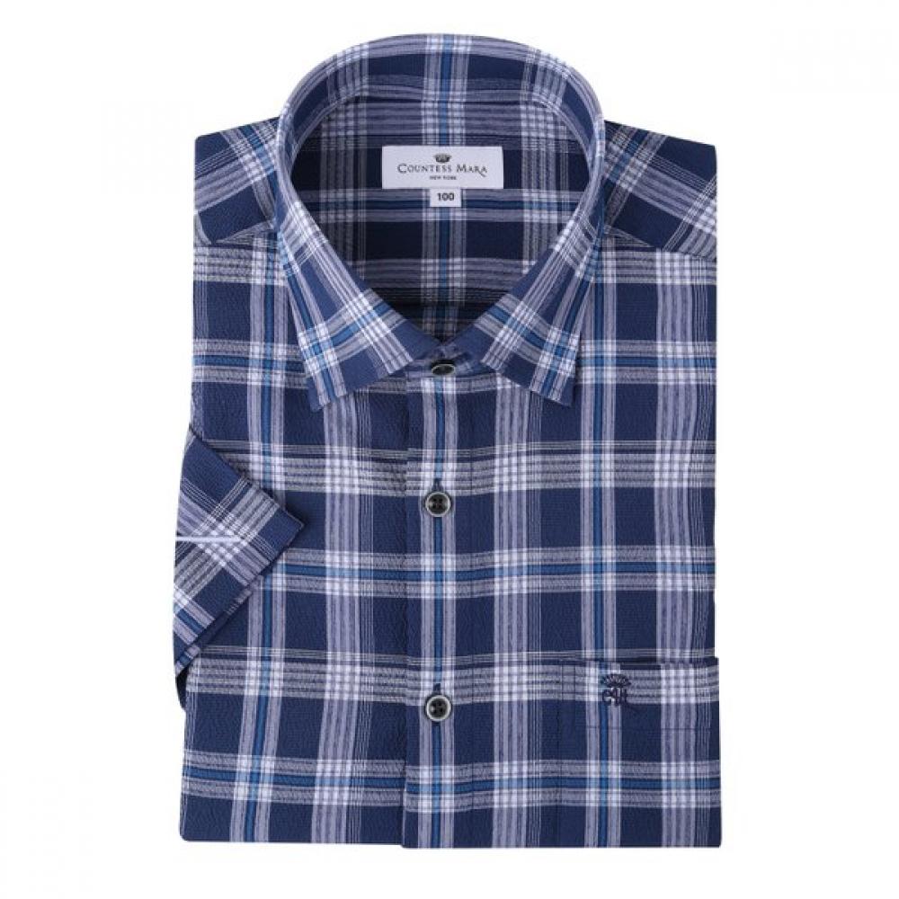 

Countess Mara Non Wrinkle Straight Hem Seersucker Check Short Sleeve Cdcy2c2203n0 100