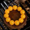 Ethnic Style Amber-Look Buddhist Beads Bracelet - Unisex Chicken Fat Yellow Strand