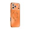 Plating For Magsafe Magnetic Phone Case For iPhone 17 Air 16 15 14 Pro Max Metal Rotating Ring Holder Bracket Matte Cover