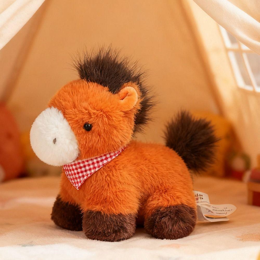 Cartoon Stuffed Animal Horse Soft Plush Toy Doll Zodiac Horse Plush Toy Horse Ornament