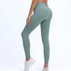 Women's Seamless Ribbed Yoga Leggings - Solid Color, Nine-Point Fit