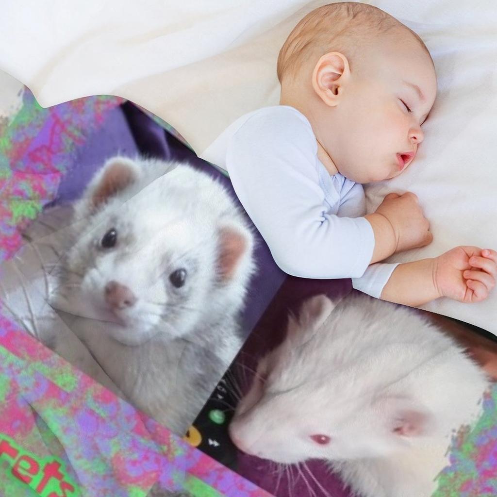 Ferrets Rock photo message Throw Blanket for sofa Tourist warm winter Softest Blankets