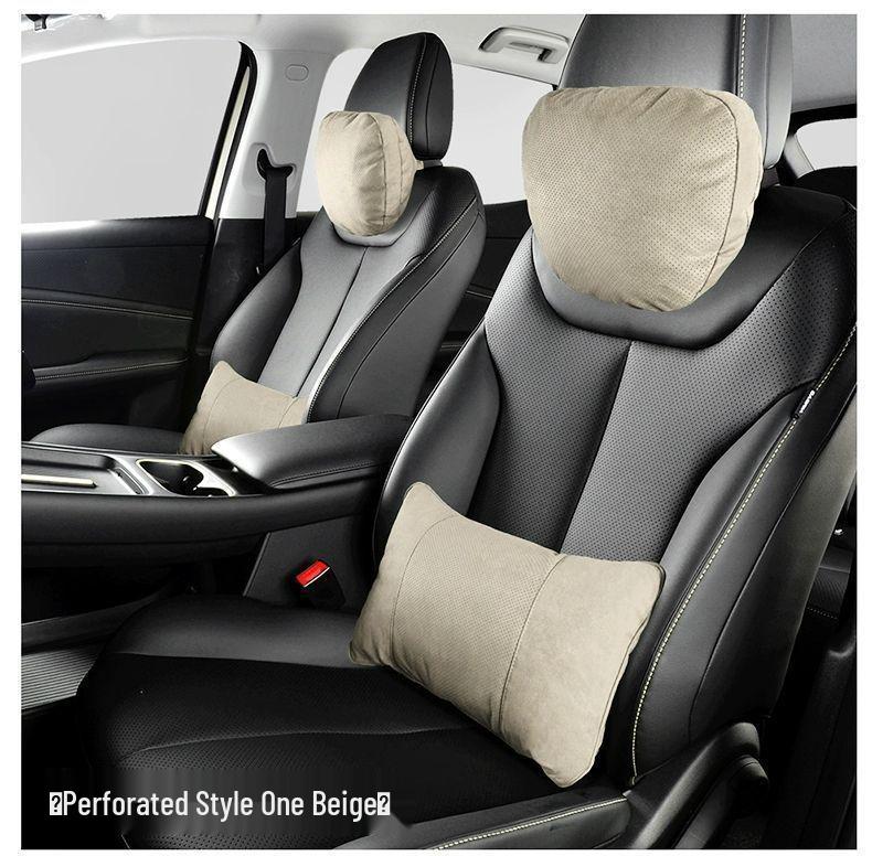 Maybach Car Headrest and Lumbar Support Pillow Set