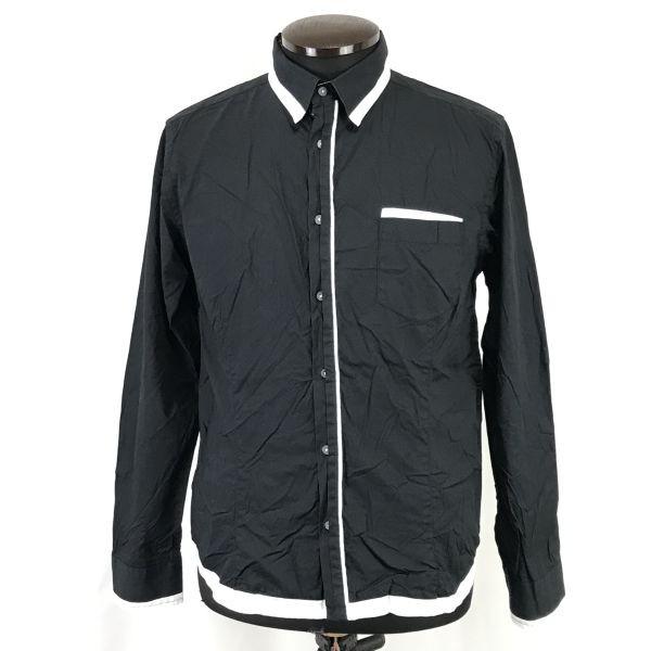 

semanticdesign slim fit long sleeve shirt men’s M black white(USED)