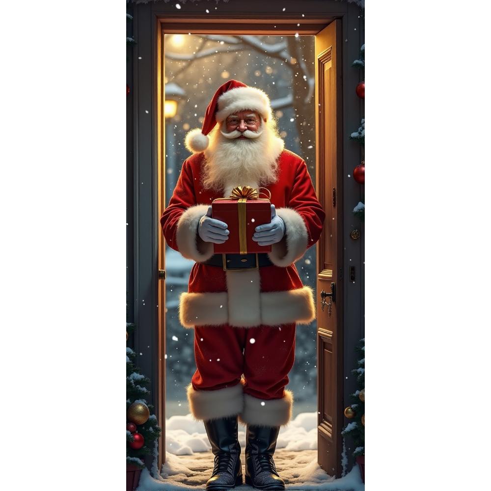 Živý Santa Claus Otvor Dvere Banner 2025 Vianočný Poťah na Dvere Podšívky na Vianočné Dvere Vianočná Vonkajšia Záhradná Dekorácia novinka