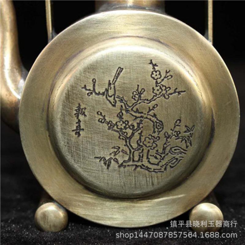 White Wine Pot Inkstone Drip Water Drop Ornament Seal Carving Child Landscape Painting Copper Antique Miscellaneous Items