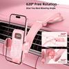 YWOR Pink Car Phone Holder, Universal Phone Mount for Car Dashboard,Super Suction Dash Cellphone Car Mount Stand