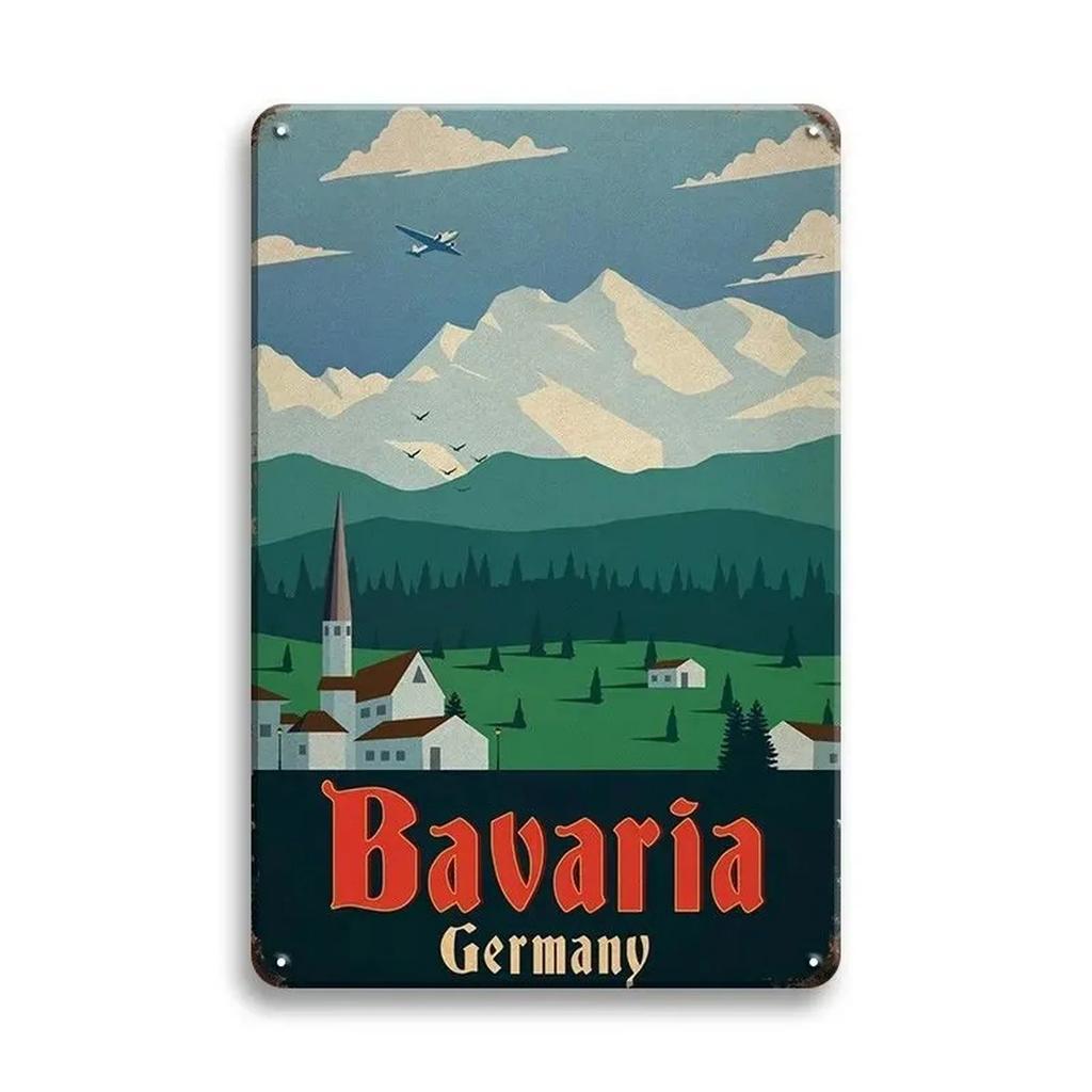 Metal Tin Signs Paris New York Wall Decoration Plaque Vintage Art Poster Iron Painting for Man Cave Home Cafe Garden Club Bar