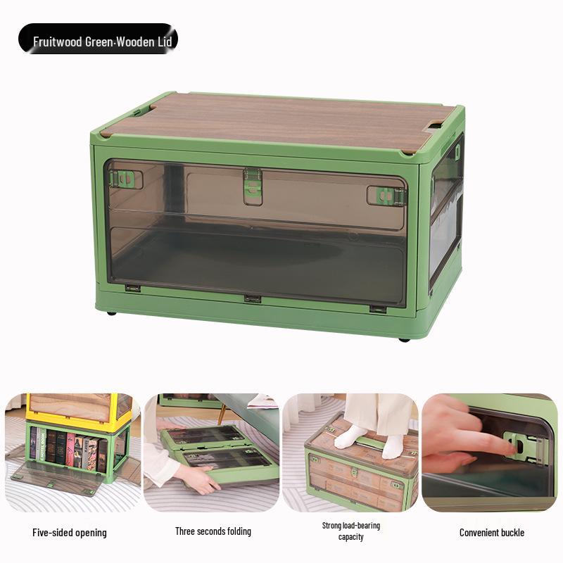 Plastic Folding Storage Box - Dustproof Quilt, Magazine, and Stationery Organizer for Home, Bedroom, and Dormitory.