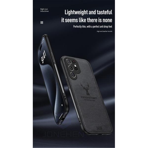 Leather Deer Case For Samsung Galaxy S8 S9 S10 S20 Note 8 9 10 Plus 20 S21 S22 S23 S24 Ultra Shockproof Soft Cover