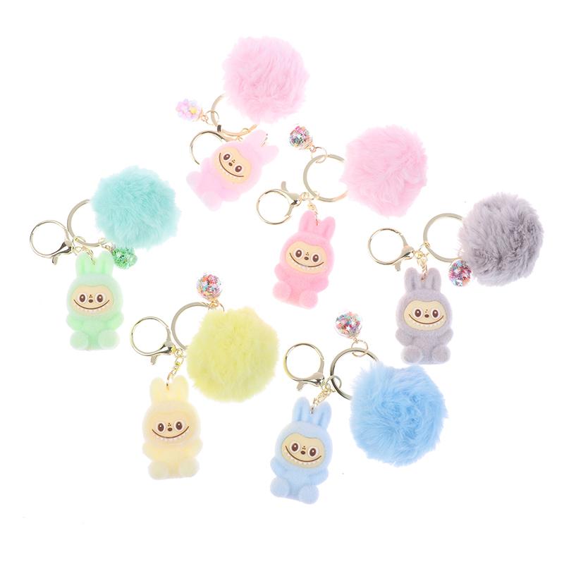 Cartoon Beflockter Schlüsselanhänger Plüschpuppenanhänger Niedliche Plüschpuppe Rucksackanhänger Spielzeug