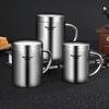 200ml-500ml Mug,304 Stainless Steel Double Cover Water Cup, Coffee Mug, Beer Mug, Household Milk Mug, Children's Water Mug