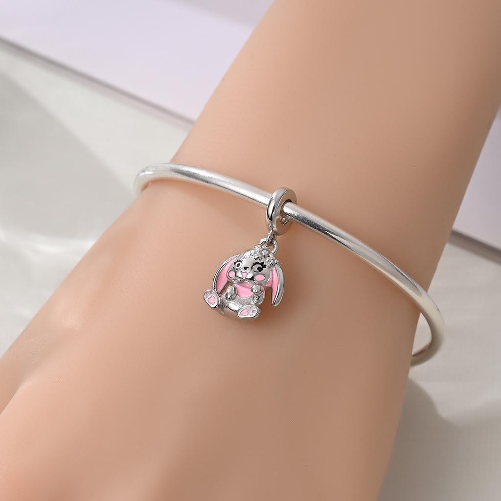 Cute Animal Bear Rhino Koala Charm Pendant Beaded Bracelet Jewelry Accessories