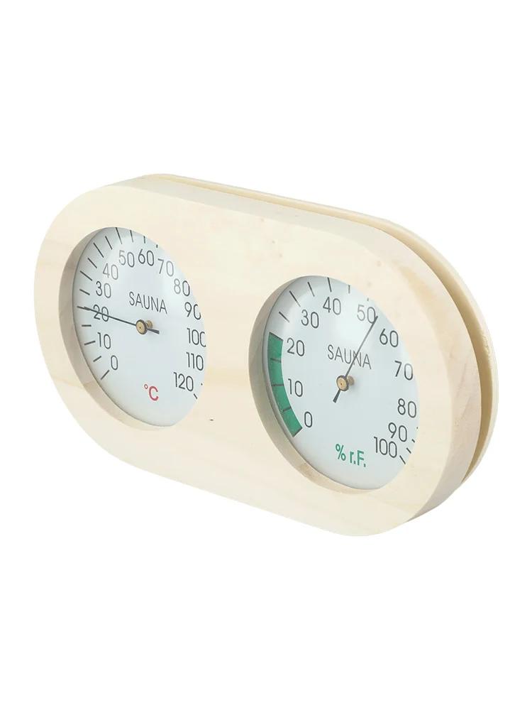Steam Room Sauna Room Bath Temperature And Humidity Meter Multifunctional Wooden Thermometer And Hygrometer Accessory In Stock