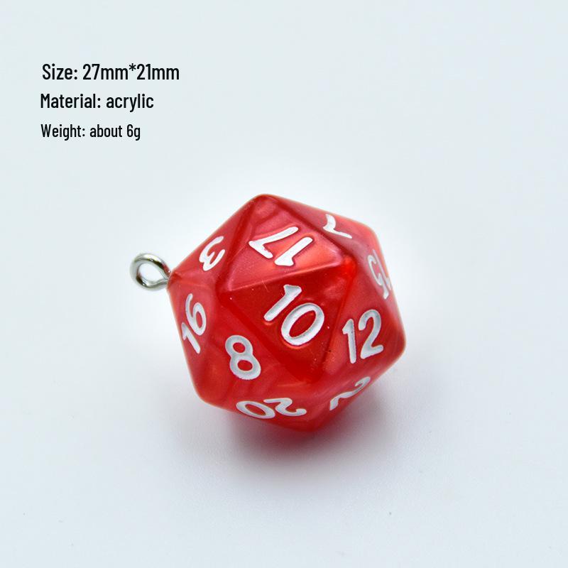 Cross-Border 20-Sided Acrylic Dice with Pearl Texture for Role-Playing DIY Accessories