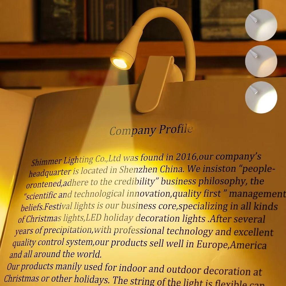 Rechargeable LED Book Light Dimmable Clip Light Portable Eye-care Light Book Reading