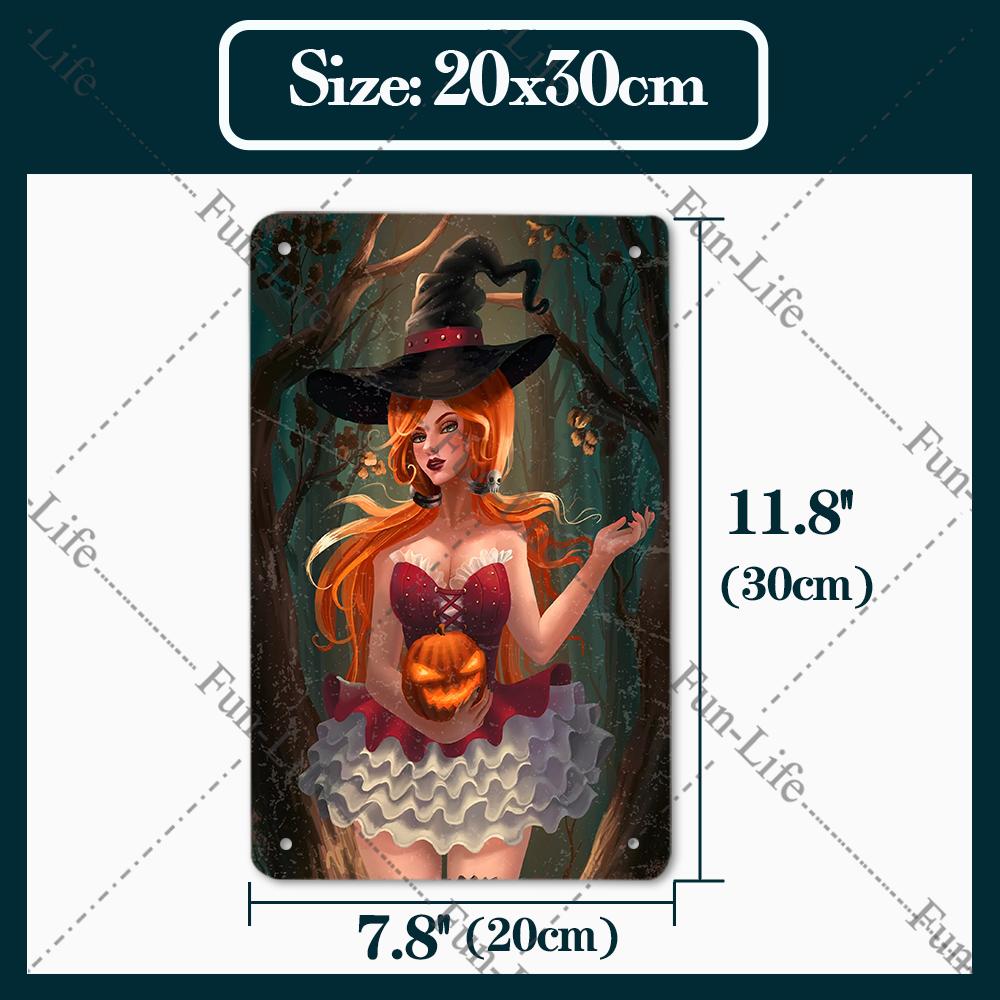 Black Cat Happy Halloween Vintage Metal Signs Halloween Party Poster Pumpkin Metal Tin Plaque Bar Pub Cafe Wall Home Decor