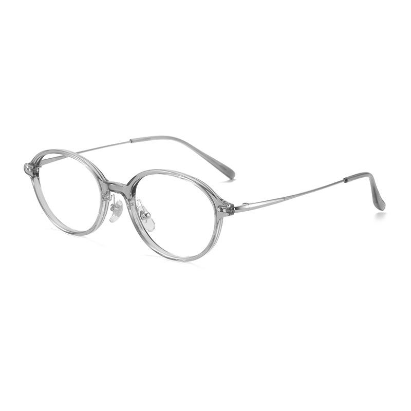 TR Frame Titanium Leg Oval Tortoiseshell Glasses for Women, Style Ti0185 - Suitable for Prescription Lenses