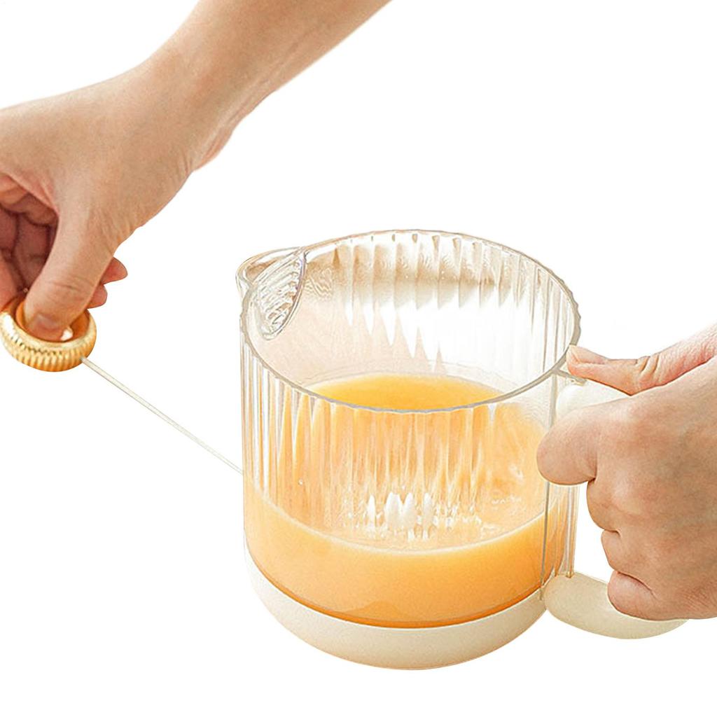 Egg Mixer Cup Semi-Automatic Ergonomic Kitchen Baking Tool Manual Egg Mixer Cup for Marinades Cake Batter Juices Sauces Cream