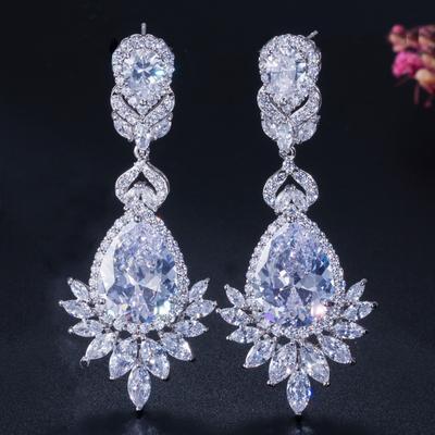 Super Flash Micro-Set Zircon, Water Drop Earrings, Earrings, Earrings, High-End Dinner Accessories.