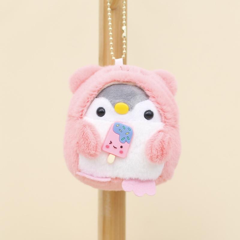 

Penguin Plush Doll Toy Stuffed Animal Pendant Accessories Keychain Keyring Gift рожевий