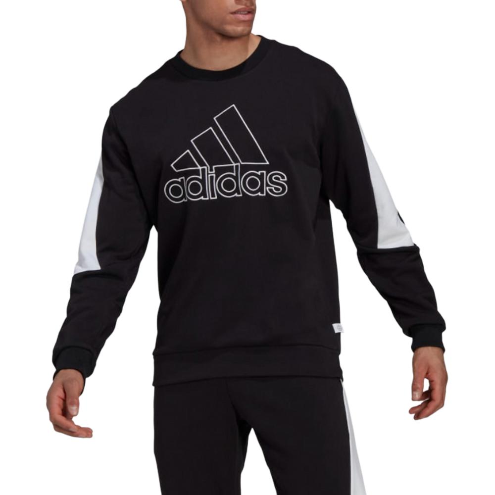 adidas Sweatshirts Men's Black Crew Neck Moderate Other HK4539