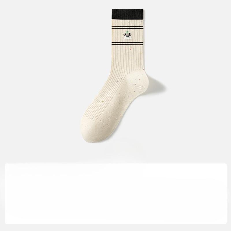 

Women s Cotton Mid-calf Socks, Pure Cotton White Socks, All-cotton Summer and Spring Socks 1 pair чорний