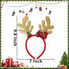 Christmas Reindeer Headband with Bow for Women Cute Cartoon Antlers Hair Clip Funny Photo Props Party Festival Decor Accessories