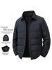 Herren 25. Jubiläum Winter Business Casual Daunenjacke: Leicht, Warm, Kurz, Umlegekragen Papa Oberbekleidung