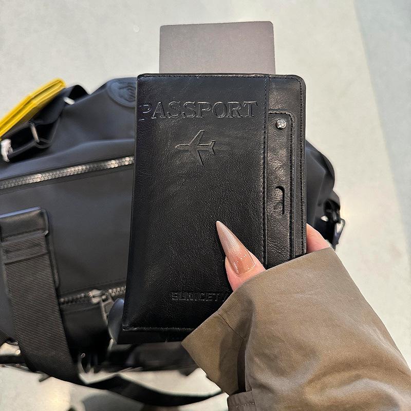 

New Arrival Multifunctional Passport Holder Card Case All In One Ticket Document Organizer For Men Women International Travel чорний