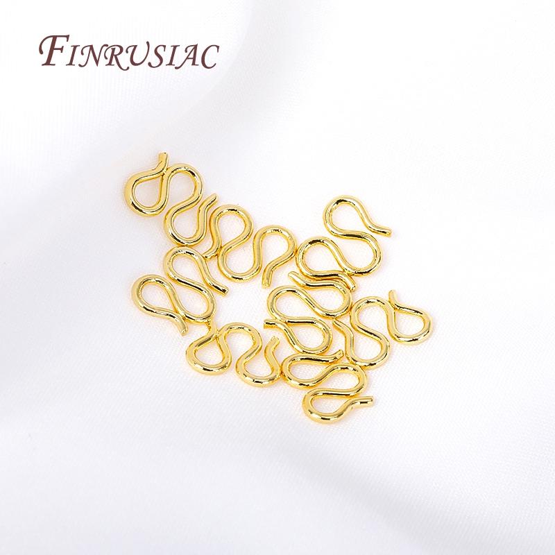 10/20Pcs 18K Gold Plated W Shape Clasps For Jewelry Necklace Clasps Connectors For Bracelets Making DIY Accessories