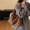 Leopard Print Tote Bag Women's Large Capacity Retro Shoulder Bag Multi-Functional Backpack