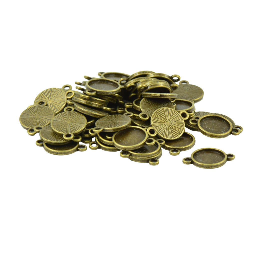 50 Stück leere Lünettenfassung für Cabochon-Schmuck, DIY-Charm-Anschluss, 12 mm