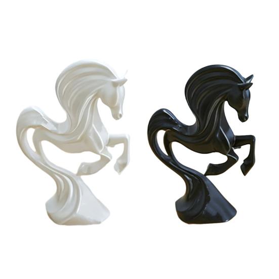 3D-Printed Prancing Horse Ornament for Success with Streamlined Stable Base Abstract European Artistic Decoration for Office or Living Room