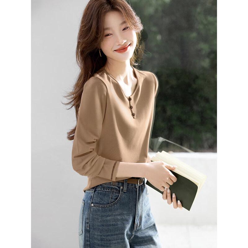 Women's Elegant Round Neck Long Sleeve T-Shirt