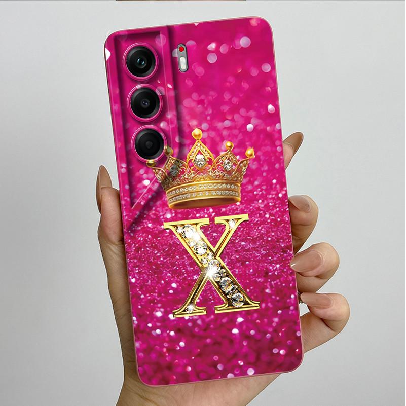 For Tecno Camon 40 Pro 4G 5G CM6 CM7 Case Crown Letter Silicone Soft Phone Cases For Tecno Camon40 Camera Protection Back Cover
