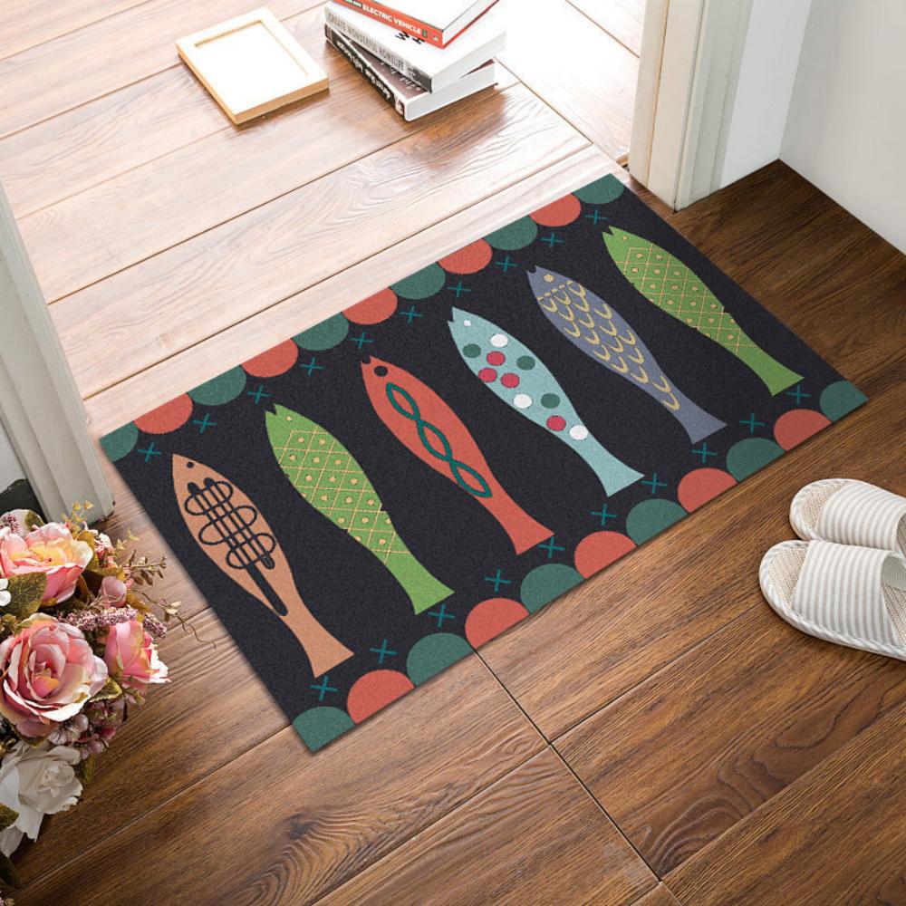 

Vintage Lucky Cat Fish Pattern Doormat NonSlip Entry FloorMat for Living Room Bedroom Kitchen Hallway Kids Room Decor Gift Idea 40x60cm