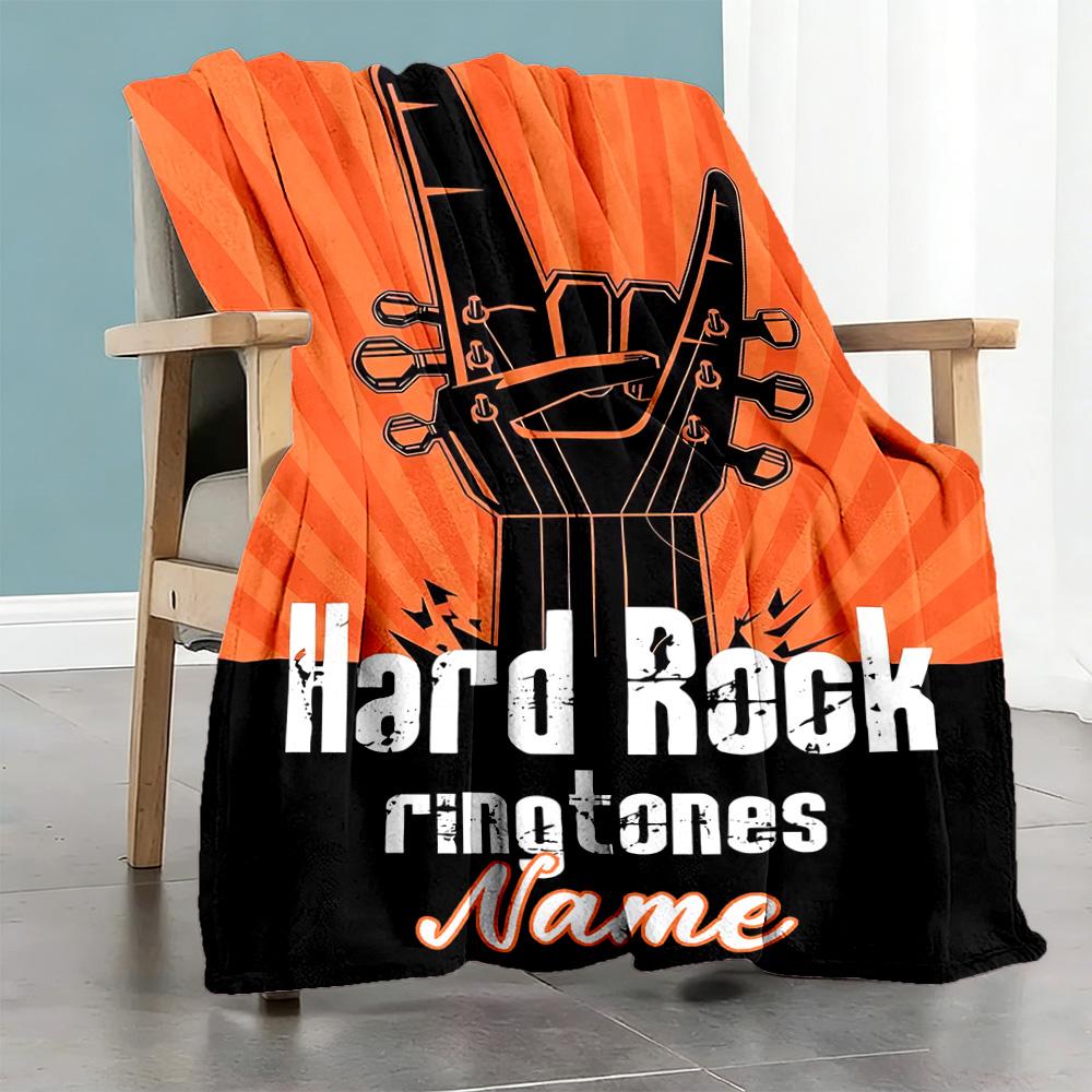 Rock Personalized Name Blanket Lightweight Customizable Blanket Soft Warm Cozy Suitable for Chair Nap Sofa Bedding for All Occasions