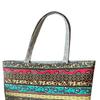 Embroidery Shoulder Bag Vintage Style Tote Bag Womens Handbag Lady Zipper Shopping Bag Travel Purse for Vacation Party Summer