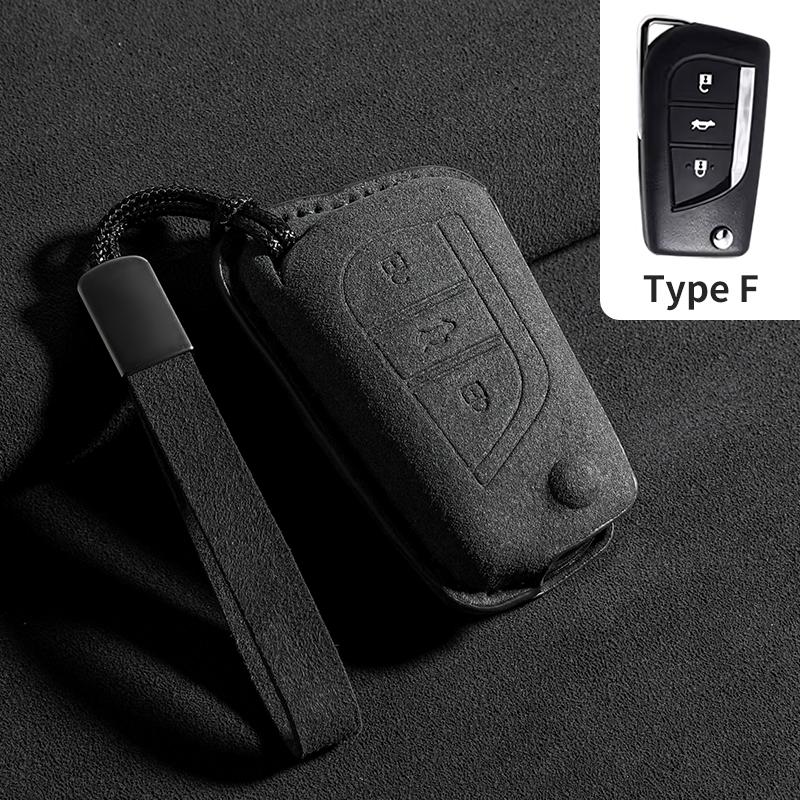 Zamszowe etui na kluczyk samochodowy Osłona skorupa Klamra Do Toyota Corolla Camry Highlander RaV4 Levin Reiz Hilux Akcesoria do breloczka samochodowego