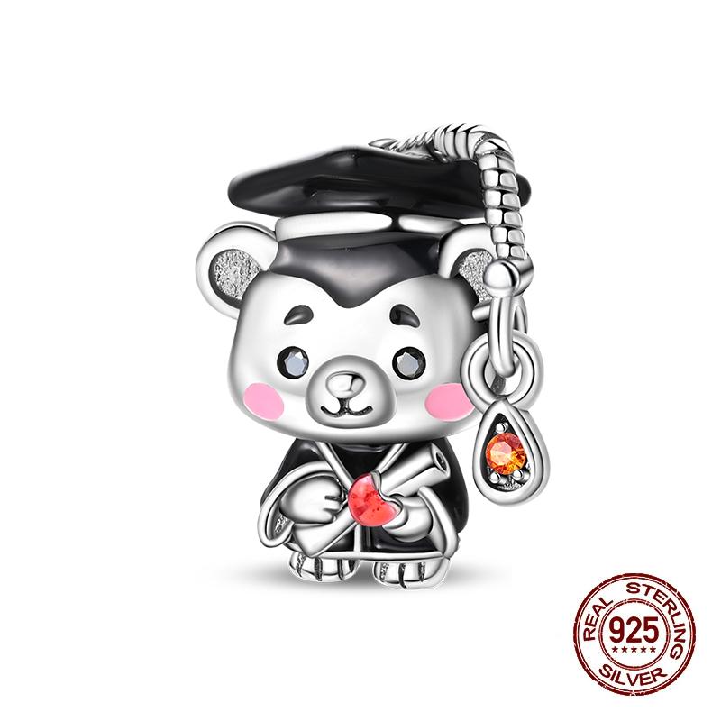 Copper Graduation Season Series Owl Bachelor'S Hat Charms Beads Suitable For 3Mm Original Design Bracelets DIY Style Jewelry