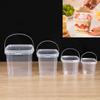 10Pcs Plastic 500/1000 Ml Bucket For Food Storage Leakproof Seal Bucket With Lid Handle Clear Container Box Transparent Bucket