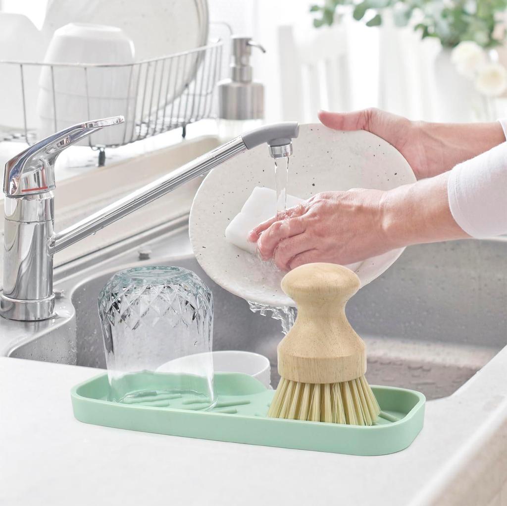 Multifunctional Silicone Soap and Sink Drain Mat - Non-slip, Water Collection Countertop Accessory