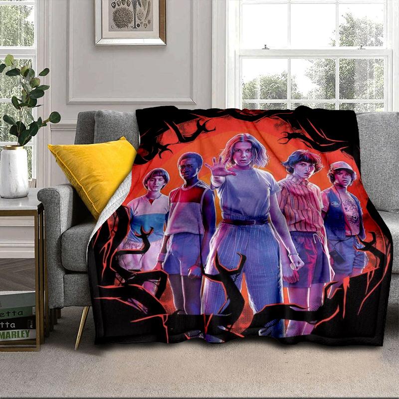 Stranger Sci-fi Adventure Blanket Flannel Blanket for Bed, Sofa, Camping, Hiking, Picnic Essentials, Gift for Family Fan Gifts