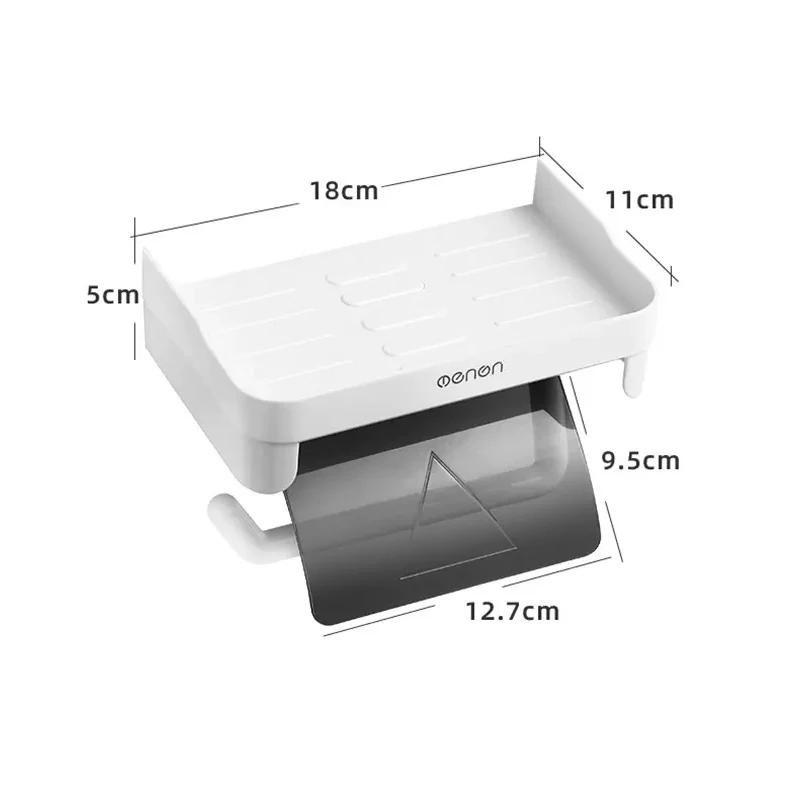 Tissue Organizer Wall-mounted Waterproof Multifunction Without Drill Top Sundries Storage Bathroom Accessories Toilet Shelf