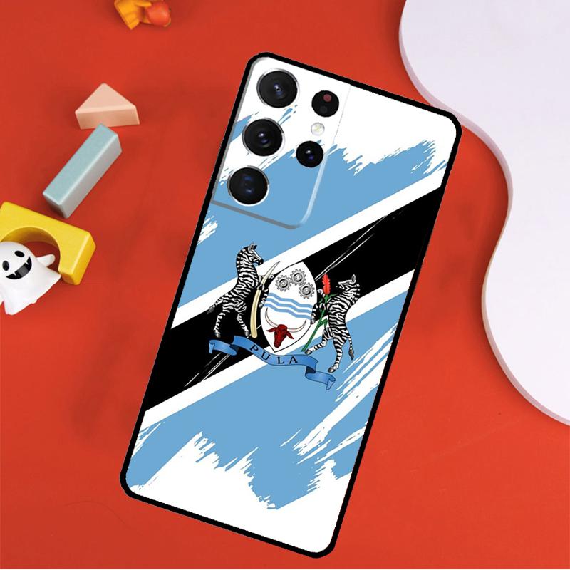 Botswana Flagge Handyhülle Für Samsung Galaxy S25 Ultra S9 S10 S20 FE S21 S22 S23 S24 Plus S24 Ultra Hülle