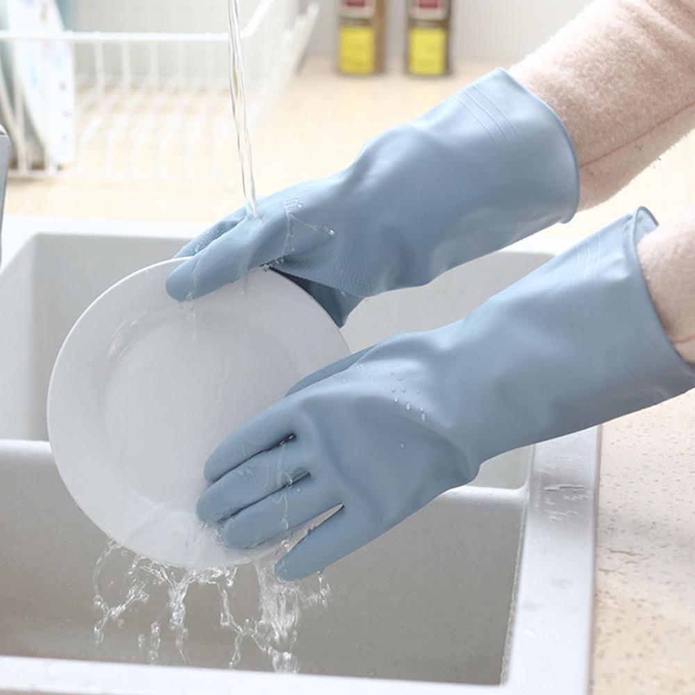 3 Pairs PVC Cleaning Gloves Waterproof Housework Gloves Reuseable Washing Gloves Kitchen