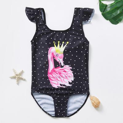 Costume da bagno intero da bambina 2022 con spalline a volant, taglie Small e Medium